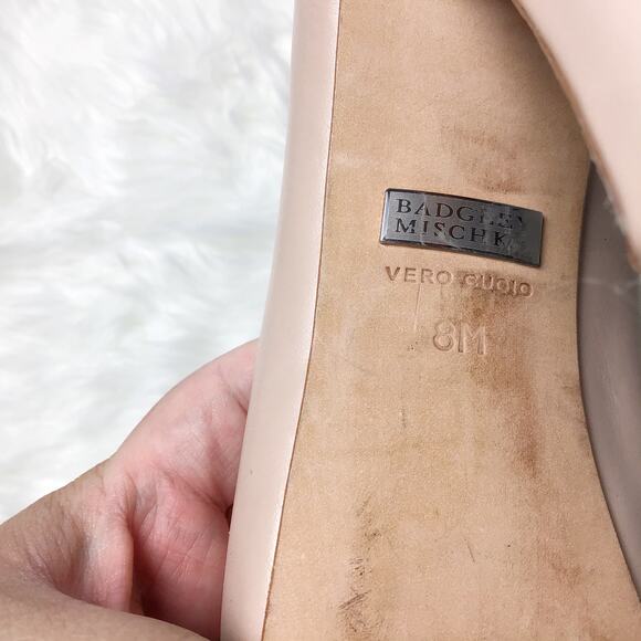 Badgely Mischka Taban Snakeskin beige tan high heel Size 8 - Picture 5 of 9